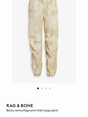 rag & bone beige and cream camo shell cargo pants